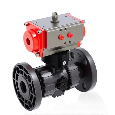 VKDOV/CP DA - Válvula de bola de accionamiento neumático DUAL BLOCK® DN 10:50