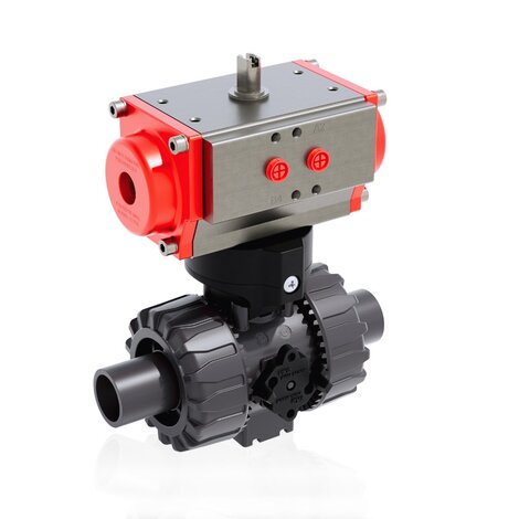 VKDDV/CP NO - Válvula de bola de accionamiento neumático DUAL BLOCK® DN 10:50