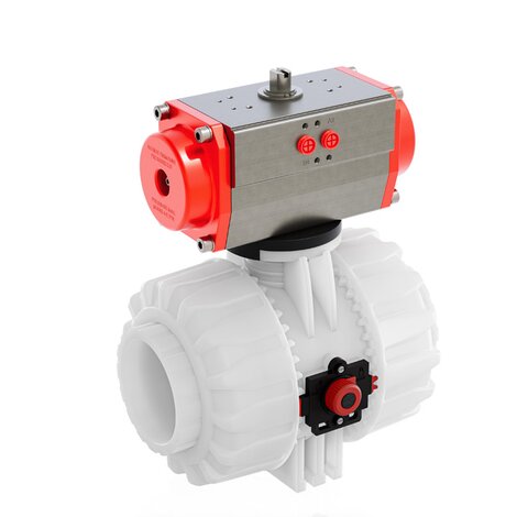 VKDIF/CP DA - Válvula de bola de 2 vías DUAL BLOCK® de accionamiento neumático DN 65:100