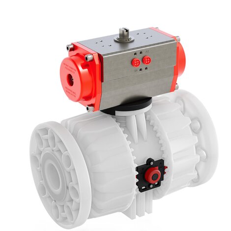VKDOF - VKDOAF /CP DA - Válvula de bola de accionamiento neumático de 2 vías DUAL BLOCK® DN 65:100