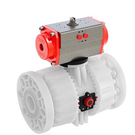 VKDOF - VKDOAF /CP NC - Válvula de bola de accionamiento neumático de 2 vías DUAL BLOCK® DN 65:100