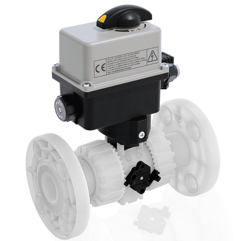 VKROAF/CE 90-240 V AC 4-20 mA - Válvula de bola de 2 vías DUAL BLOCK® DN 10:50 de accionamiento eléctrico