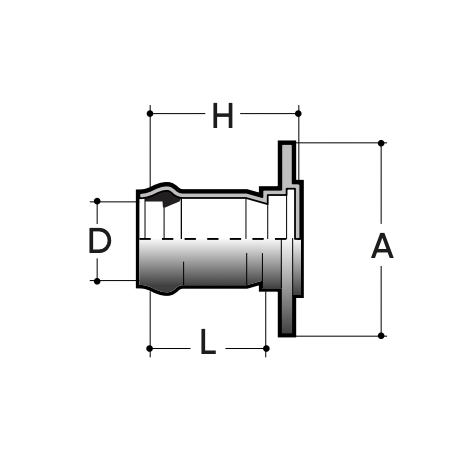 Reducción con brida PN10