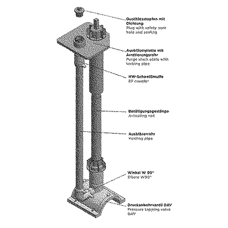 Conducto de descarga 1"/2" para ventilar las tuberías de gas PEHD