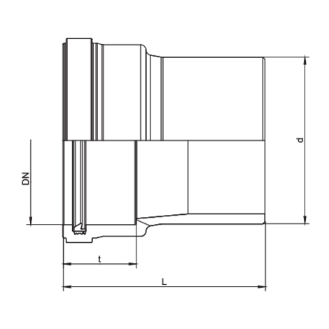 Pieza de transición PE-PVC/PP