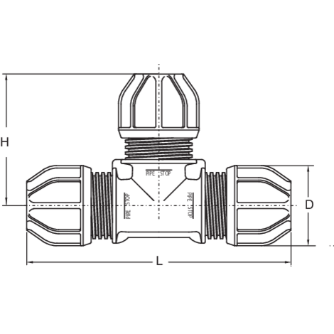 Pieza en T universal, indiferente