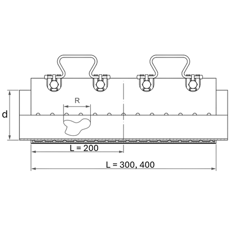 FRIACLAMP abrazadera de reparación de acero inoxidable, de una pieza