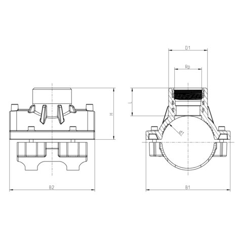 Soporte con rosca interior para transición PE-HD/metal