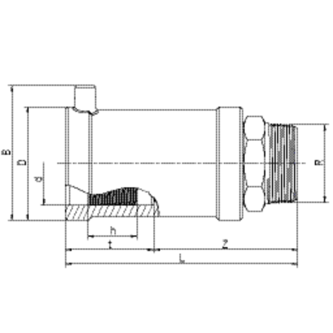 Transiciones HDPE/acero inoxidable con rosca macho