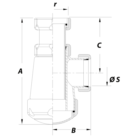 Sifón botella cromado