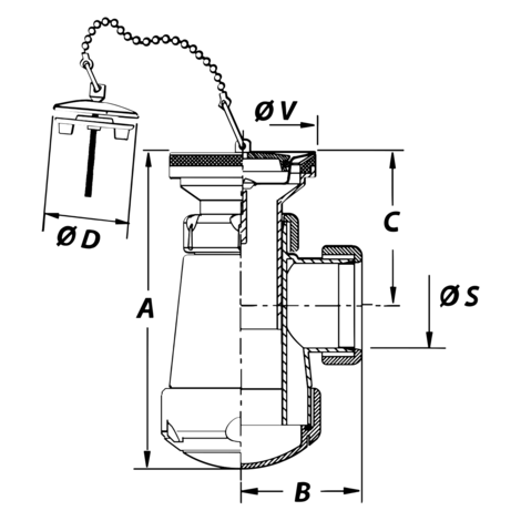 Sifón botella cromado
