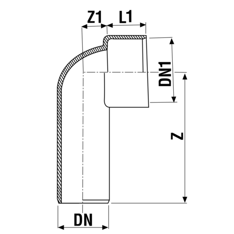 Curva técnica larga macho-hembra