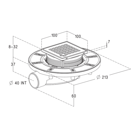 MAGNETECH Sumidero compacto para plato de ducha obra. Rejilla 100 mm.