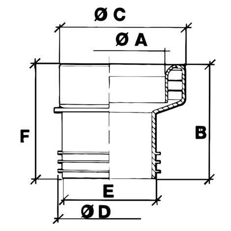 Manguito inodoro elástico excéntrico