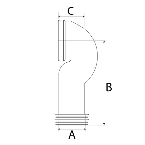 Manguito acodado corto ajustable int.