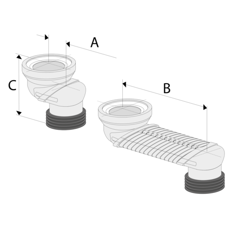 Manguito inodoro excéntrico vertical