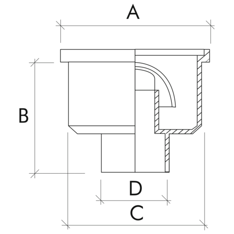 Sumidero sifónico, salida vertical hembra encolar. Rejilla PVC
