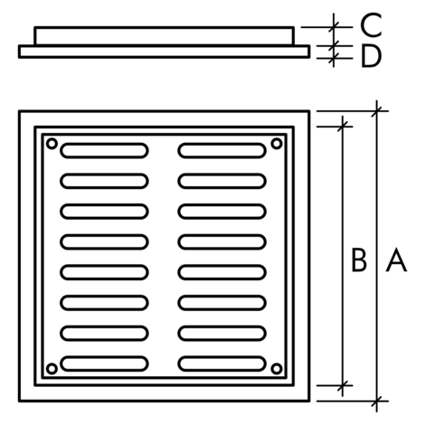 Rejilla PVC con cerco 310x310