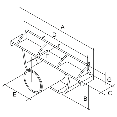 Tapón/salida Ø40 M pretroquelado para canaleta altura reducida 64 mm