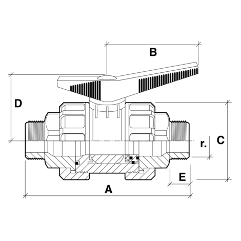 Válvula esfera macho roscar
