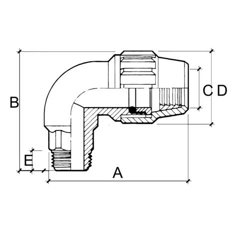 Codo 90° rosca macho