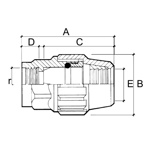 Enlace mixto rosca hembra SIN refuerzo metálico