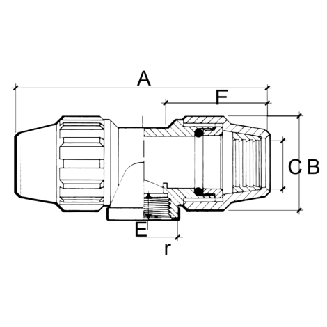 Derivación te rosca hembra CON refuerzo metálico
