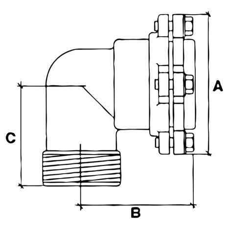 Codo 90° rosca macho