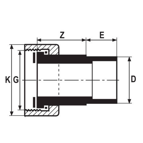 HDR - Enlace tuerca loca CPVC/latón