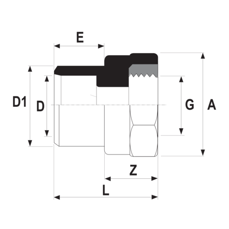 HMML - Manguito mixto CPVC con inserto latón