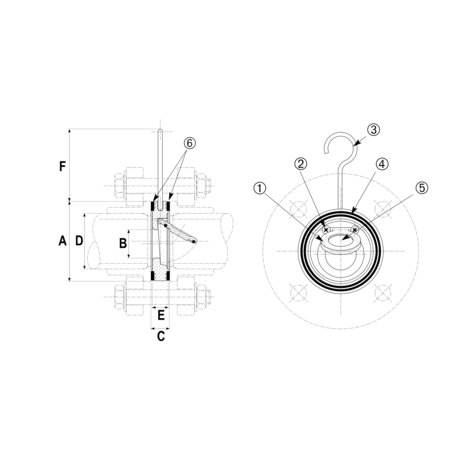 HCBS - Válvula anti-retorno entre bridas CPVC
