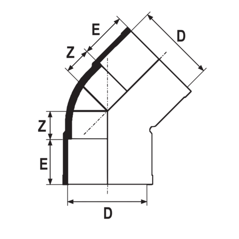 Codo 45º Hembra - Hembra HTA-E