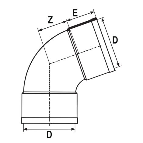 Codo 67º30' Hembra - Hembra HTA-E