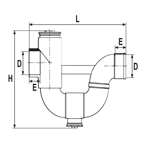 Sifón en línea con registro HTA-E