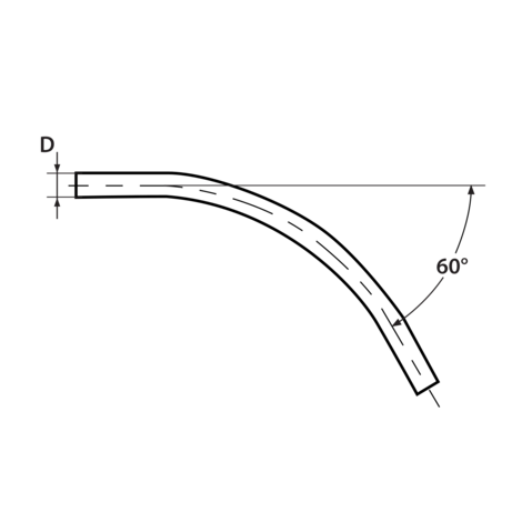 H6K - Curva de 60º macho - macho