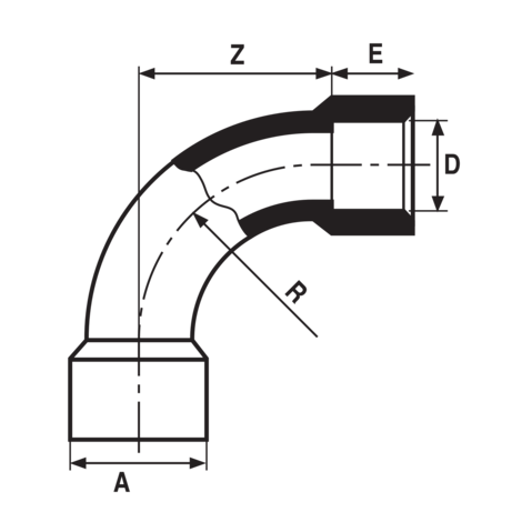 H4C - Curva de 90º hembra - hembra