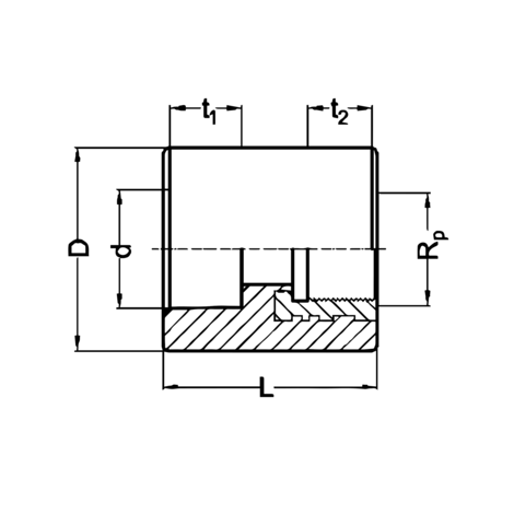Terminal rosca hembra redondo