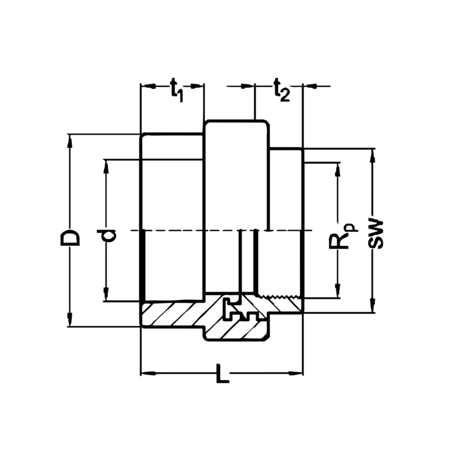 Terminal rosca hembra hexagonal