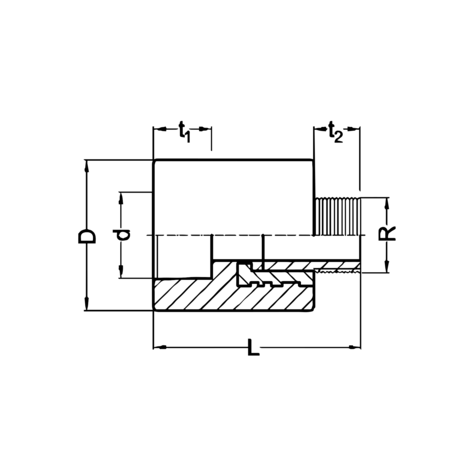 Terminal rosca macho redondo