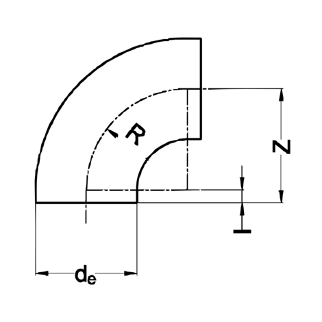 Codo corto termofusión a tope H-H 90º