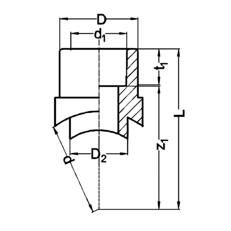 Injerto para derivación salida hembra-soldar