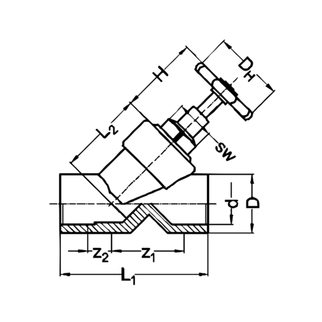 Válvula asiento inclinado