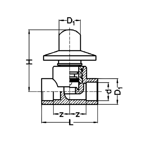 Válvula cierre regulación oculta