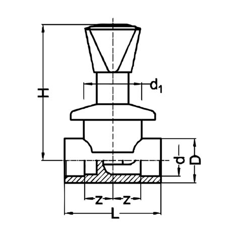 Válvula completa mando triangular