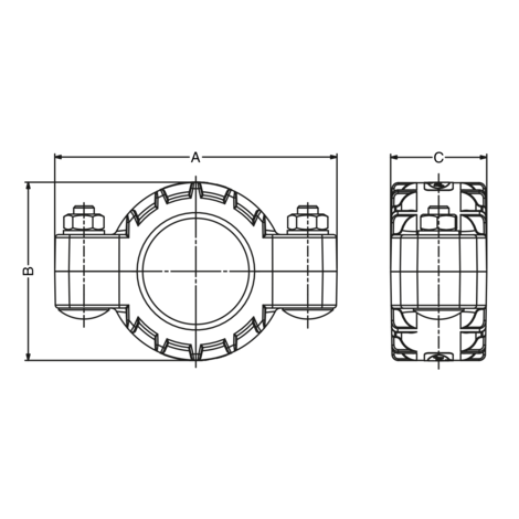 Unión fitmaster PAFV* con tornillería cincada