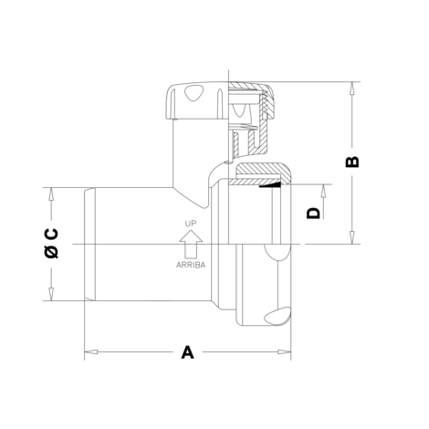 Válvula aireación intercalable