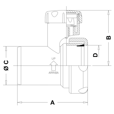 Válvula aireación intercalable