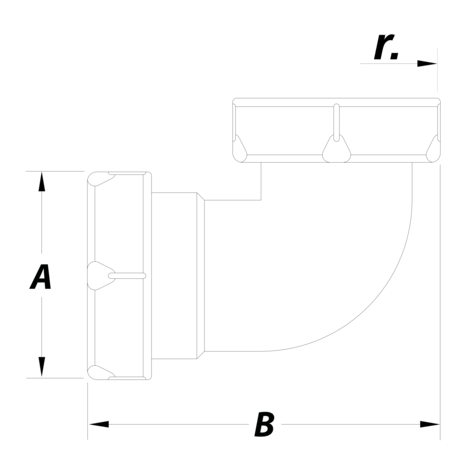 Codo con tuerca loca