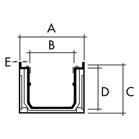 Uso privado. Canaleta con rejilla enrejada de acero galvanizado, ancho 130