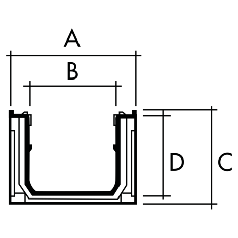 Uso privado. Canaleta con rejilla pasarela de acero galvanizado, ancho 130